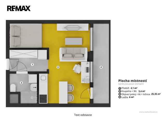 Pronájem bytu 1+kk, 35 m2, Praha